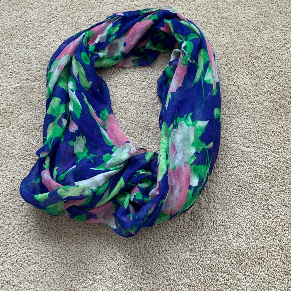 Blue Floral Scarf